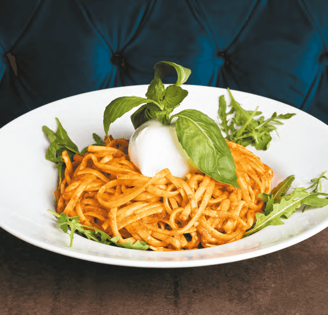 Linguines au pesto du restaurant Dai Cugini du Marché de Rungis
