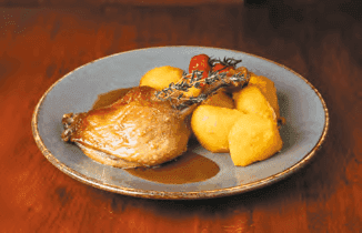 Confit de canard et pommes de terre du restaurant L'Arrosoir du Marché de Rungis